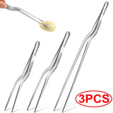 Pinzas de cocina de 3/1 Uds., utensilio para barbacoa, pinzas para comida, barra de cocina, pinzas para jefe, pinzas portátiles de acero inoxidable para Picnic, barbacoa y cocina