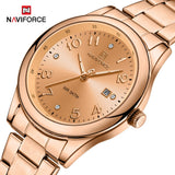 NAVIFORCE Luxury Watch for Women Waterproof Luminous Date Stainless Steel Ladies Quartz Watches Fashion Casual Wristwatch Girl