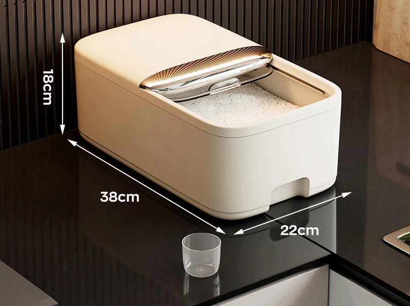 10KG Rice Storage Box Home with Lid Insect Proof Moisture Proof Rice Box Grain Sealed Jar Kitchen Container Storing Dry Grain