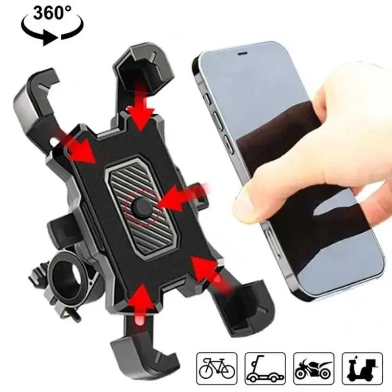 Soporte de teléfono para bicicleta eléctrica giratorio de 360° para iPhone, Xiaomi, bicicleta de montaña, moto, motocicleta, soporte antideslizante para ciclismo