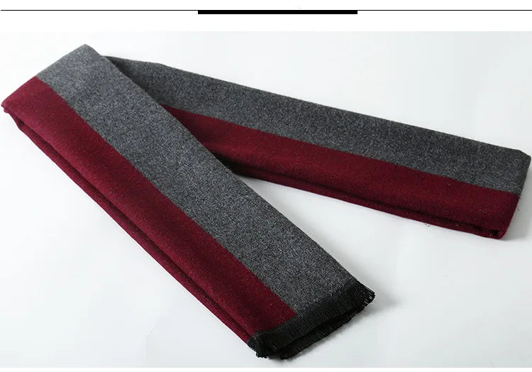 Designer Brand Plaid Men's Cashmere Scarf Winter Warm Scarves Shawls Casual Business Long Wraps Pashmina Christmas Gift for Man