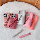 Rhode Case For iPhone 12 13 14 15 16 Pro Max Plus 17 Air Portable Lip Gloss Holder Lipstick Silicone Soft Bumper Cover Lip Glaze