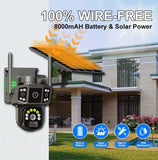 V380 Pro 10X 4K Dual Lens Outdoor Security Network Camera Wireless Wi-Fi Solar CCTV, 4G SIM Solar Cameras
