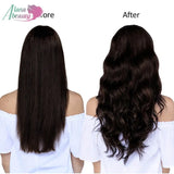 Extensões de cabelo ondulado com clipes conjunto de 6 peças - 55cm com presilhas