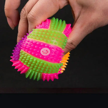 Juguete interactivo con luz LED para perros, pelota masticable para cachorros, juguete molar con luz de color para gatos y perros pequeños.