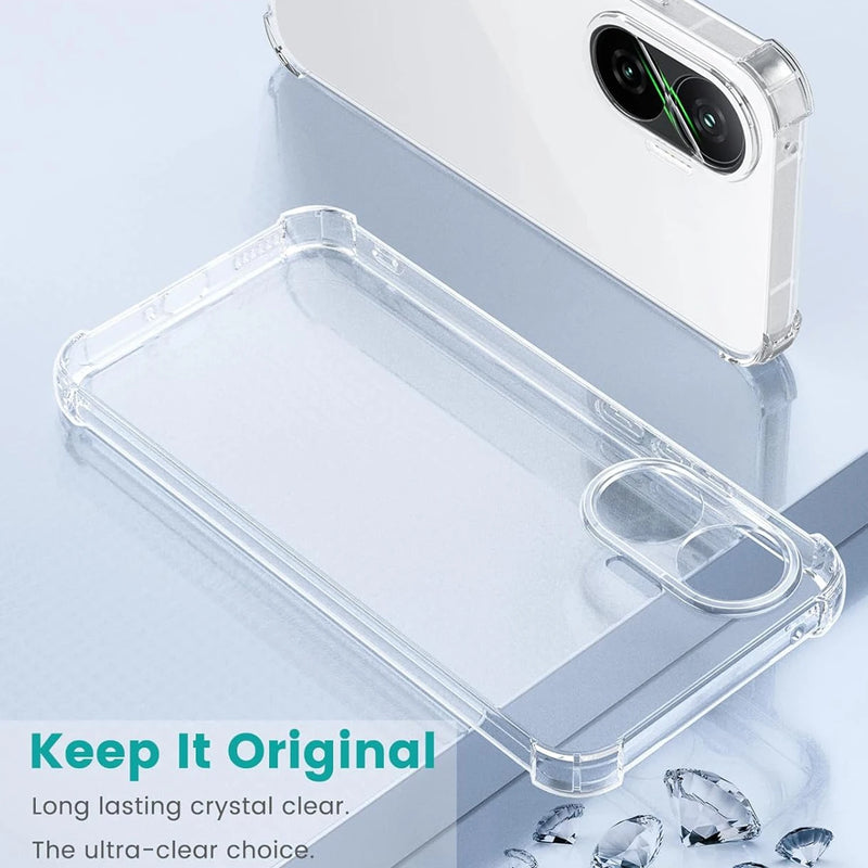 Clear Four-Corners Shockproof TPU Case for Xiaomi Poco F7 5G Protective Cover Transparent Capa Shell Coque Fundas