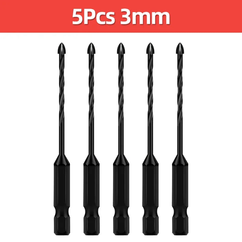 Cross Hex Tile Drill Bit For Glass Concrete Ceramic Tile Hole Opener Tungsten Carbide Hard Alloy Bits Set Tools 3 4 5 6 8 10 12mm