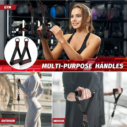 Cuerda para bajar tríceps, manijas de tracción facial, cuerda de empuje hacia abajo para bíceps, espalda, hombros, tríceps, cuerda de tensión para fitness, accesorio de gimnasio