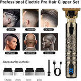 T9 LCD Electric Hair Trimmer Oil Shaving Head Electric Clipper Engraving Electric Clipper Hair Precision Trimmer for Men Care