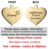 Dog ID Heart Tag Custom Personalized Cat Collar Pendant Engraved Pet Necklace Chain Charm Supplies For Name Products