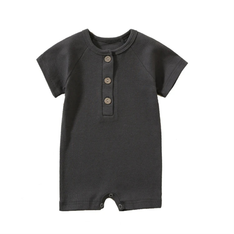 Pelele de verano para bebé, pijama fino de manga corta, mono acanalado, ropa de punto elástica, mono para niña