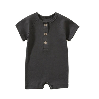 Pelele de verano para bebé, pijama fino de manga corta, mono acanalado, ropa de punto elástica, mono para niña