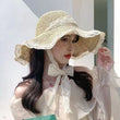Women's Summer Beach Sun Hat Wide Brim Foldable Elegant Straw Hat for Pool Park Vacation Camping