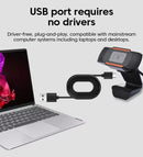 Elough 1080P HD Webcam With Built-in Microphone USB Camera For PC Laptop Video Recording Conferencing Network Camera Tripod