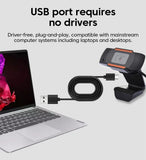 Elough 1080P HD Webcam With Built-in Microphone USB Camera For PC Laptop Video Recording Conferencing Network Camera Tripod