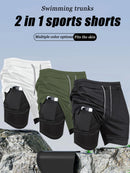 Quick-Dry Men's Training Shorts Elastic Waistband Drawstring Breathable Moisture-Wicking Athletic Shorts