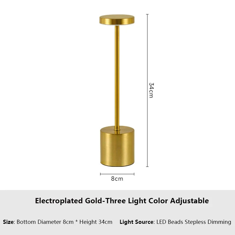 Table Lamp LED Touch Sensor Desktop Night Light Rechargeable Wireless Reading Lamp 3 Colors Adjustable Creative Ambient Light