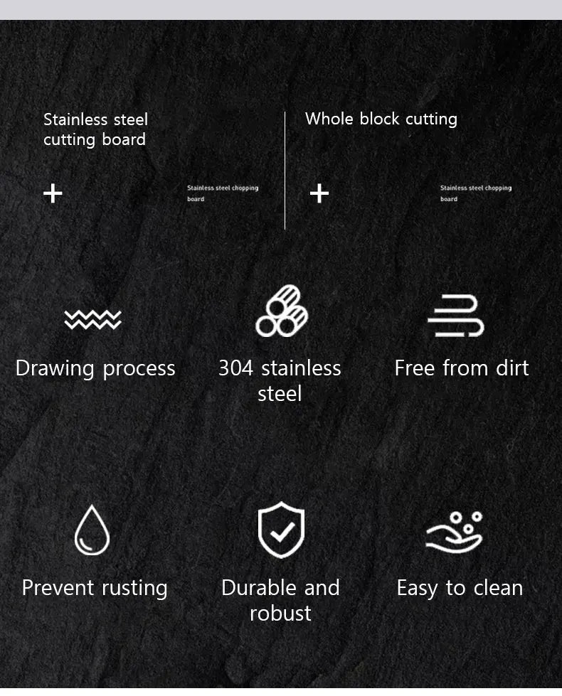 Stainless Steel Thickened Cutting Board Antibacterial Mildew-proof Kneading Dough Board Kitchen Fruit vegetable Cutting Board