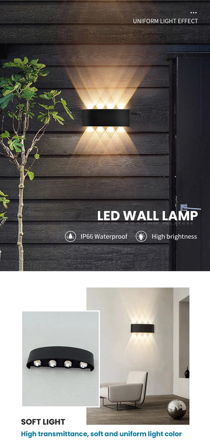 LED Wall Lamp 2W 4W 6W 8W 10W AC 85-265V Waterproof IP66 High Brightness Indoor And Outdoor Garden Decorative Lamp