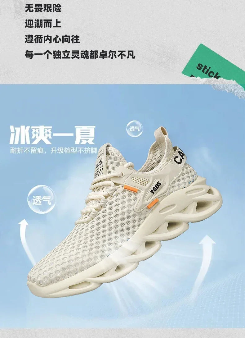 Men's Summer Mesh Sneakers - Breathable for Casual Outdoor Running Tennis Hiking & Luxury Platform Loafers Style