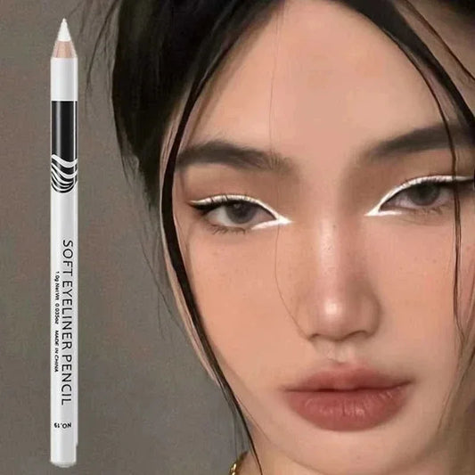 1 delineador de ojos blanco nuevo, duradero, suave, fácil de usar, iluminador de ojos, resistente al agua, de moda, lápices delineadores, herramientas de maquillaje de ojos.