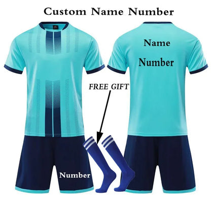 Kids Football Jersey Personalized Custom Boy Soccer Jersey Set Polyester Soccer Uniform Breathable Football Uniform For Children