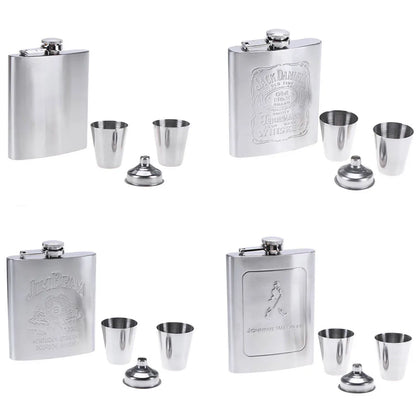 8oz Outdoors Portable Pocket Hip Flask Stainless Steel Whiskey Flask Drink Alcohol Container Gift Box Vodka Drinking Bottle Tools