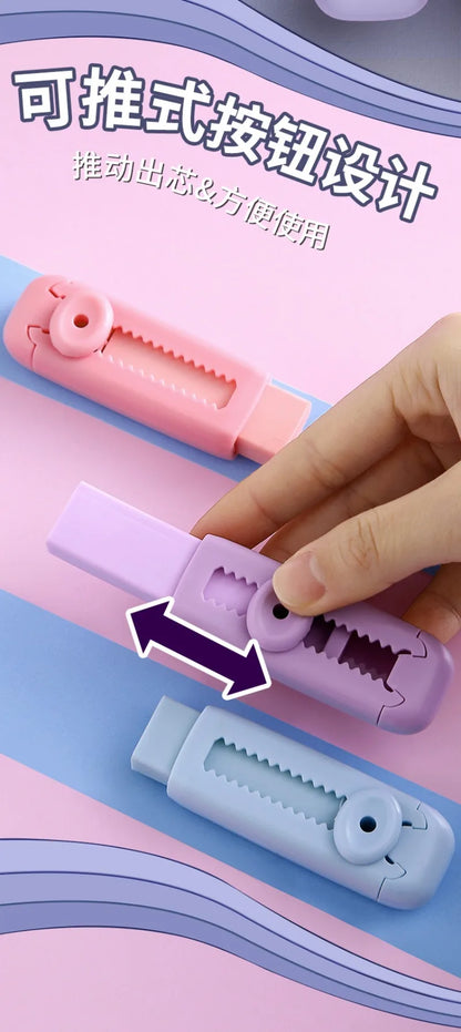 Creative Retractable Push Pull Eraser Student Writing Drawing Correction Stationery School Supplies Stationery