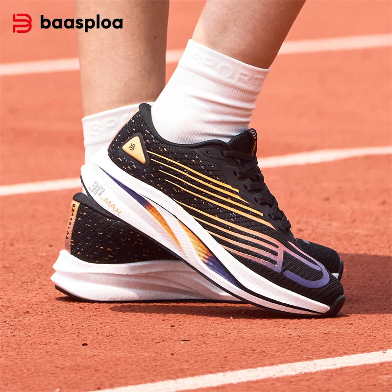 Baasploa Women Professional Running Shoes Outdoor Carbon Plate Non Slip Sports Shoes Female Casual Breathable Jogging Sneakers