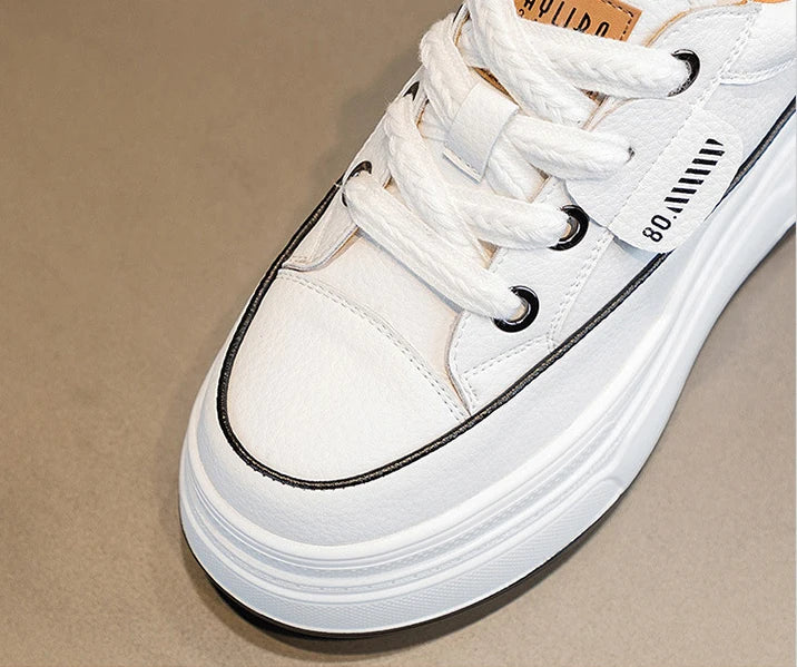 Fujin 9cm Cow Suede Genuine Leather Women Vulcanized Shoes Platform Wedge Skate Boarding High Brand Heels Casual Summer Shoes