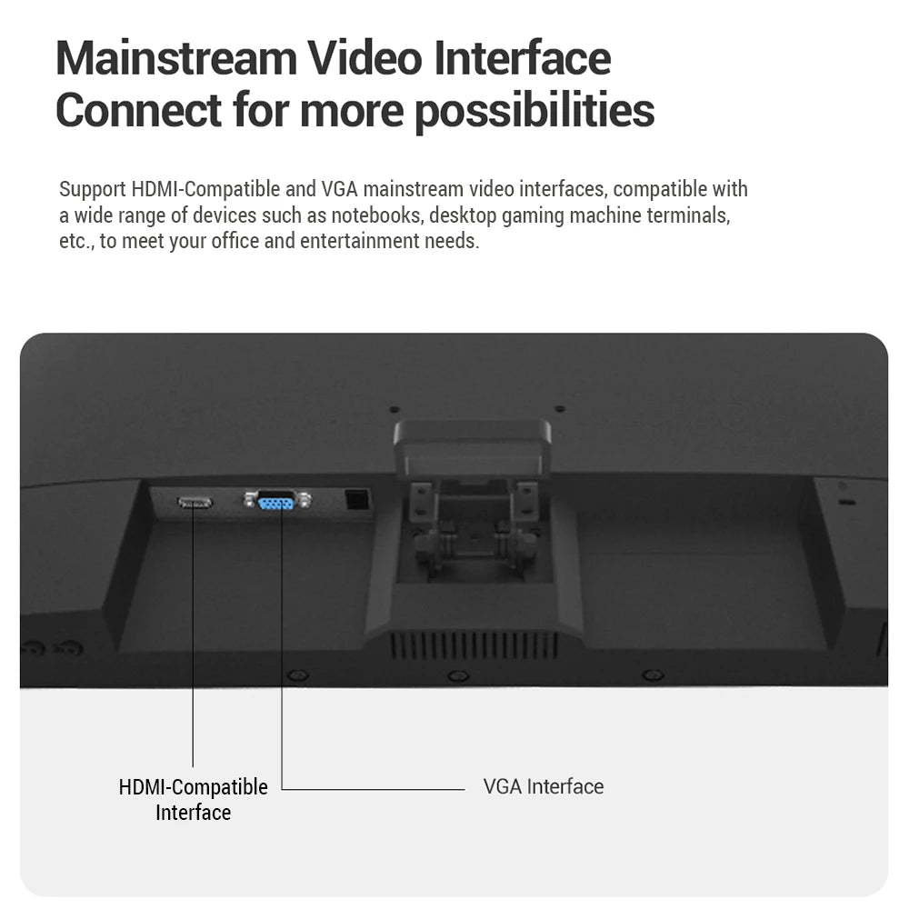 27inch LCD Monitor 1080P FHD 75Hz, Blu-ray Filtered Screen HDR 10 178°Wide Viewing Angle, Mobile Phone Bracket for Office Game