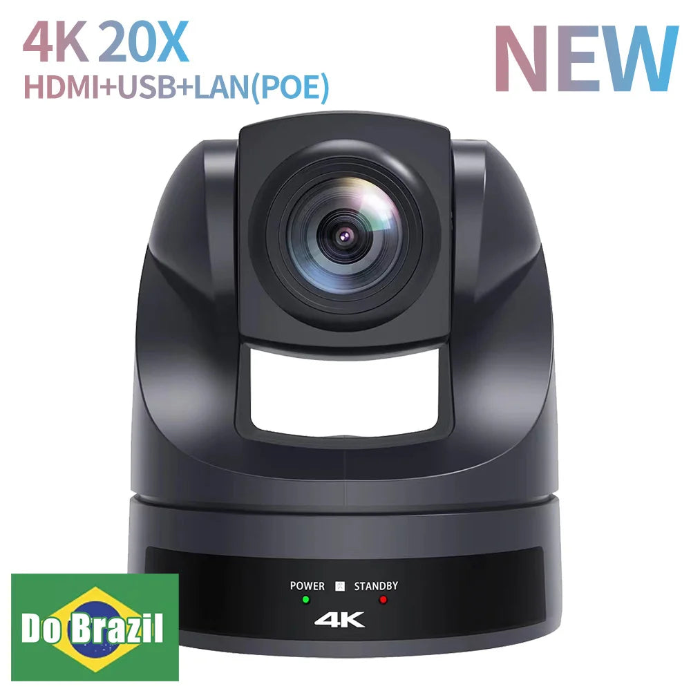 Runpu 4K30fps 20X Optical Zoom AI-Tracking Ptz HDMI Camera LAN POE Live Streaming Broadcast Video Conference System Camera