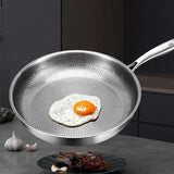 German Titanium Steel Frying Pan Uncoated Non Stick Pan Fish Scale Hammer Pattern Household Steak Frying Pan Kitchen Cookware