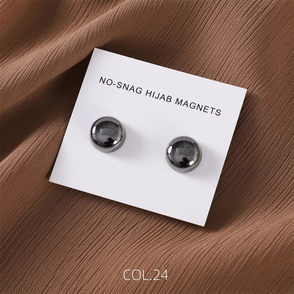 Safe macaron cor hijab broche forte chapeamento de metal magnético hijab clipe luxo sem buraco pinos broches ímã para lenço muçulmano