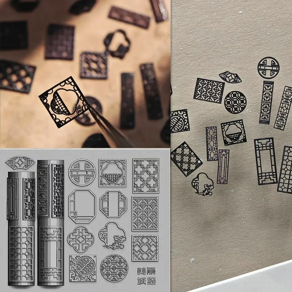 1pc Lattice Window Gothic Chinese Style 3D Acrylic Mold  Nail Art Decorations DIY Design Silicone Nails  Mold