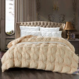 High Grade 100% White Goose Down Quilt Winter Warm Feather Duvet Queen King Cozy Lightweight 3D Bread Comforter Pinch Pleated