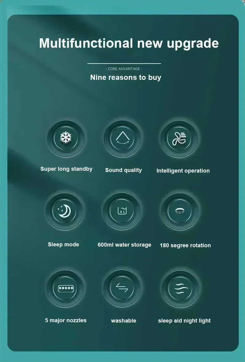 3 In 1 Summer Cooling Fan Portable Desktop Humidifier USB Mini Air Conditioners Night Light Water Mist For Home Or Office