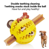 Dog Toy Ball That Leaks Food, Bouncy Rubber Ball for Dogs, Molar Chew Toy, Bite-Resistant Pet Teeth Cleaning Toy, Dog Accessories