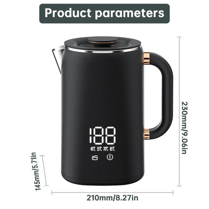 Electric Water Boiler Kettle for Tea Coffee 5 Levels Temperature Control Auto Shut Off Double Layer Insulated Hot Water Kettle