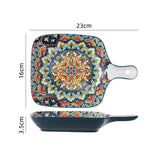 1Pcs Bohemia Retro Ceramic Dinner Plates Sets Food Plate Household Tableware Set Breakfast Plates Salad Soup Bowls Dinnerware
