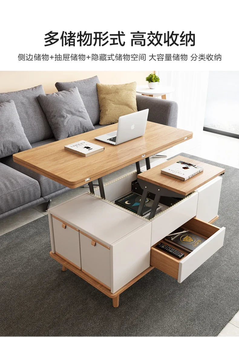 Lift Up Storage Coffee Table Trau White High Modern Nordic Coffee Table Minimalist Apartment Couchtisch Home Furniture