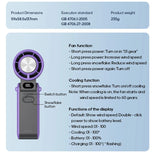 KINSCOTER Portable Air Cooling Turbo Fan 3600mAh 100 Wind Speeds Adjustable Outdoor Foldable Student Handheld Fan with Lanyard