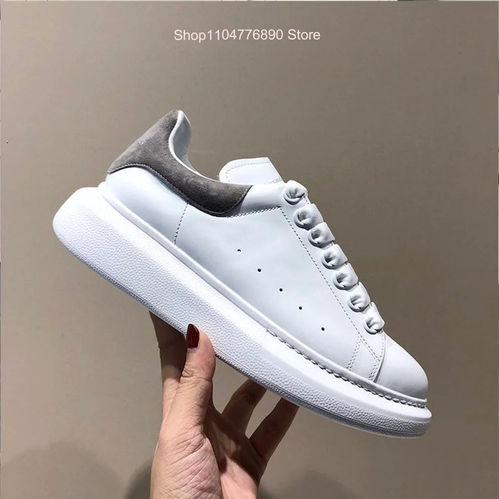 New all-match fashion white shoes men and women thick-soled height-increasing shoes casual couple sports shoes