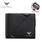 Men's Slim Wallet Genuine Leather Mini Purse Casual Design Bifold Wallet Brand Short Slim Wallet WILLIAMPOLO Luxury brand