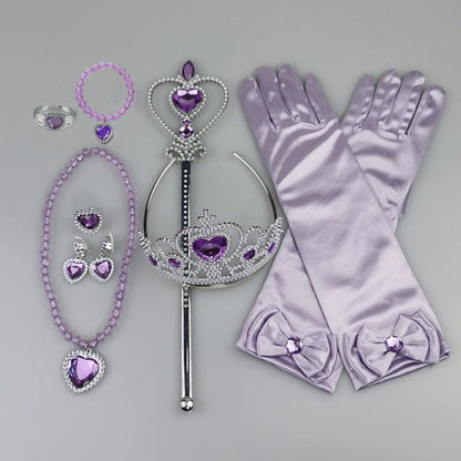 Girls Cosplay Elsa Anna Princess Crown Magic Wand Costume Headband Party Rhinestone Hair Bands For Kids Hairband Gifts Toys