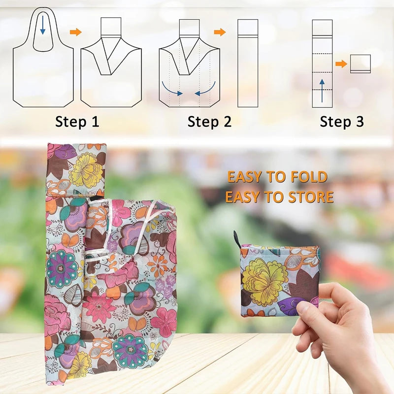 Folding Shopping Bag Large Capacity Environmental Protection Portable Handbag Supermarket Toy Storage Bags Travel Grocery Bag