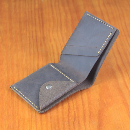 Luxury Handmade Genuine Leather Men Wallet Bifold Purse Male Wallets Short Money Clip Vintage Leather Money Bag with zip pocket