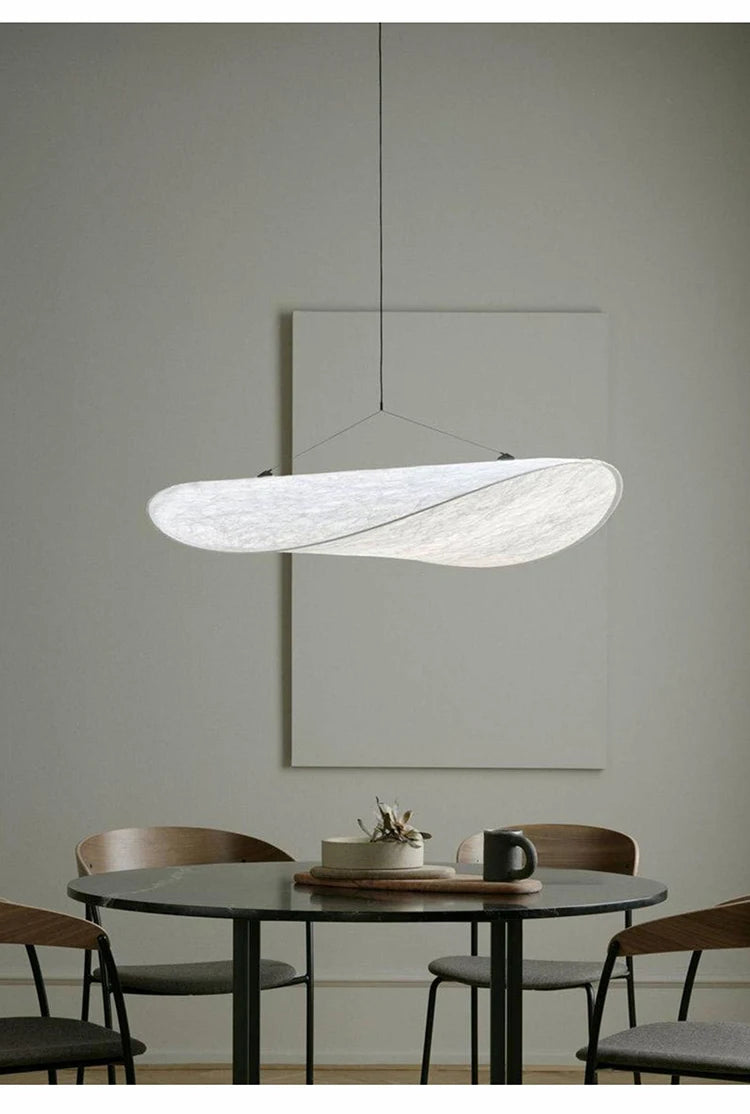 Wabi Sabi Silk Pendant Lamp Modern LED Ceiling Chandelier Light for Living Room Dining Bedroom Indoor Home Decor Light Fixtures