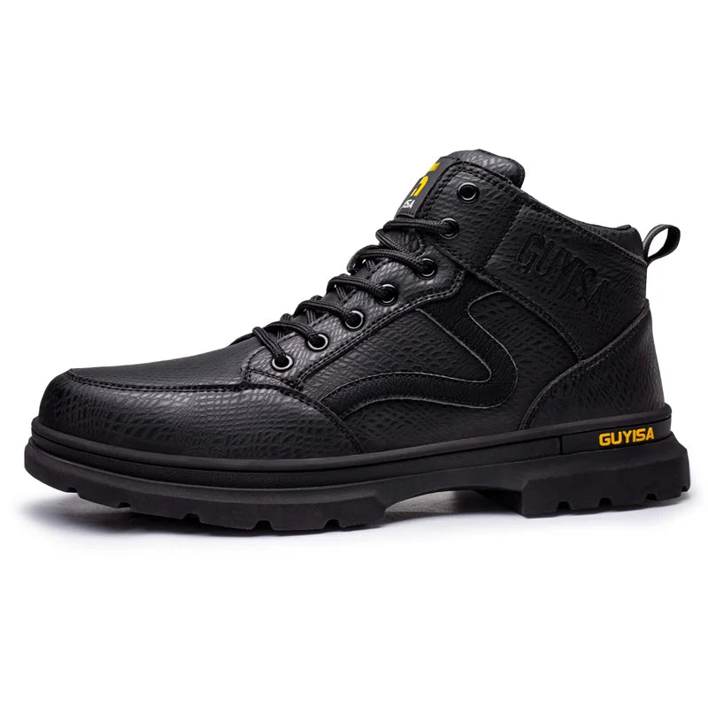 Latest 2023 Waterproof Men Leather Boots Steel Toe Cap Safety Work Shoes Anti Smashing Indestructible Construction Welding Boots