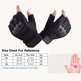 Tactical Half-Finger Gloves Knuckle-Enhanced Combat Gloves Outdoor Sports Hiking Shooting Riding Hand Protection for Work Safety